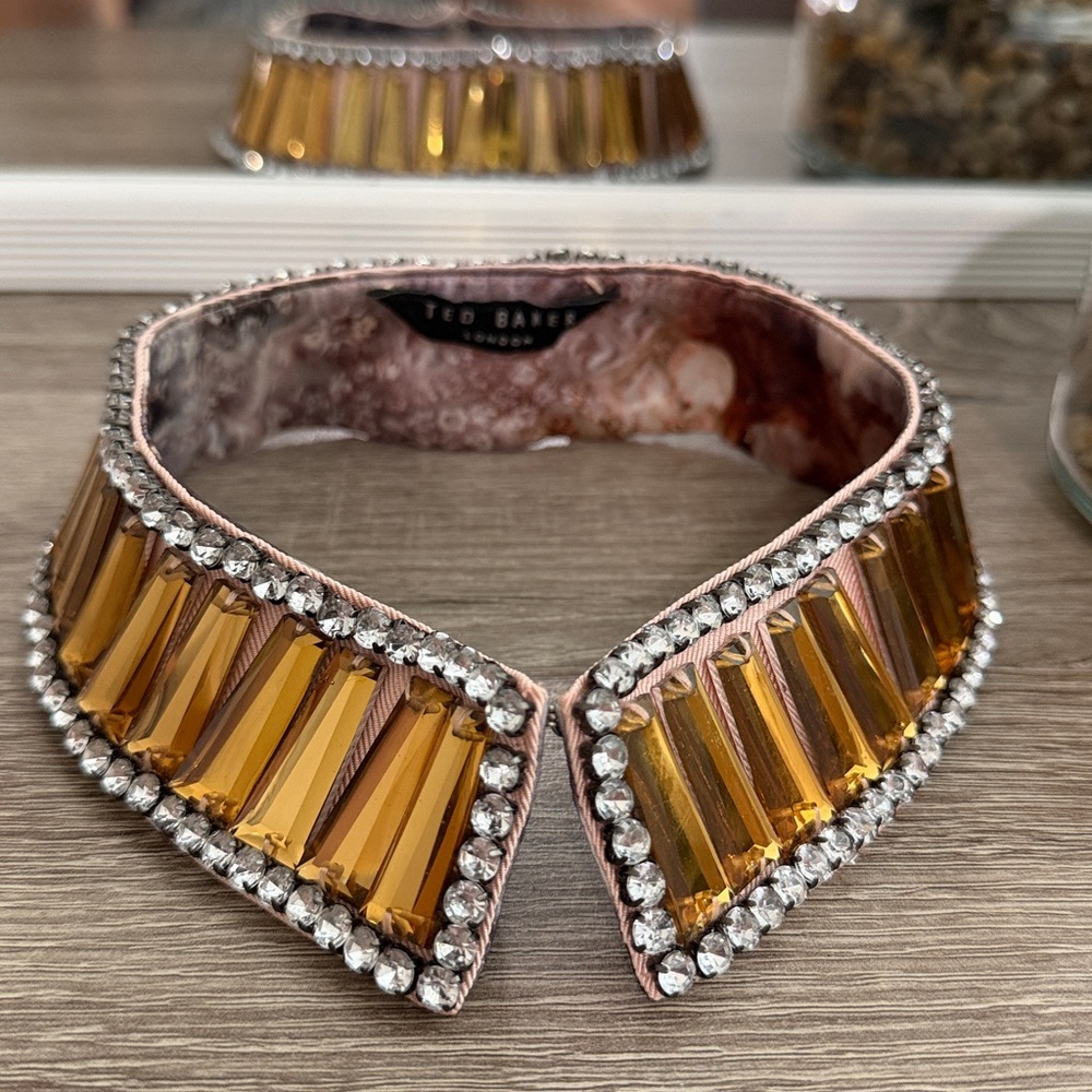TED BAKER gold and silver beaded neck collar choker